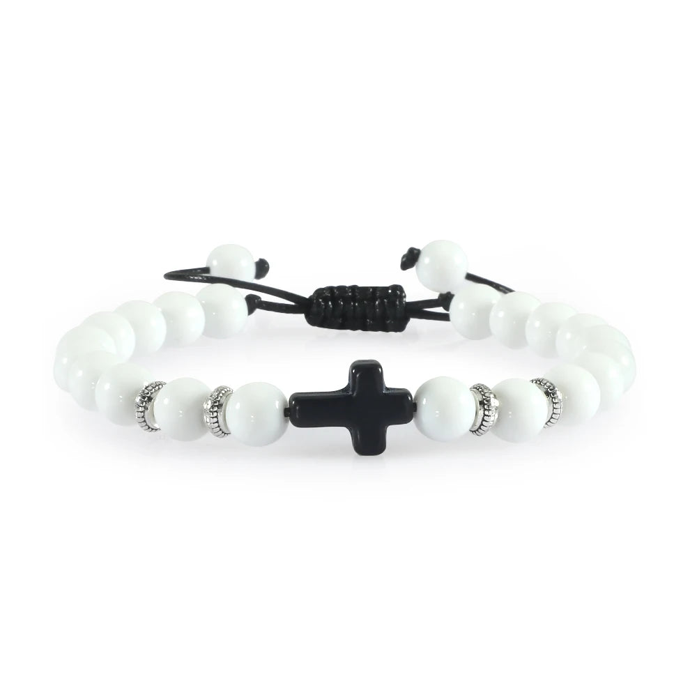 Handmade Natural Stone Wooden Beaded Bracelet