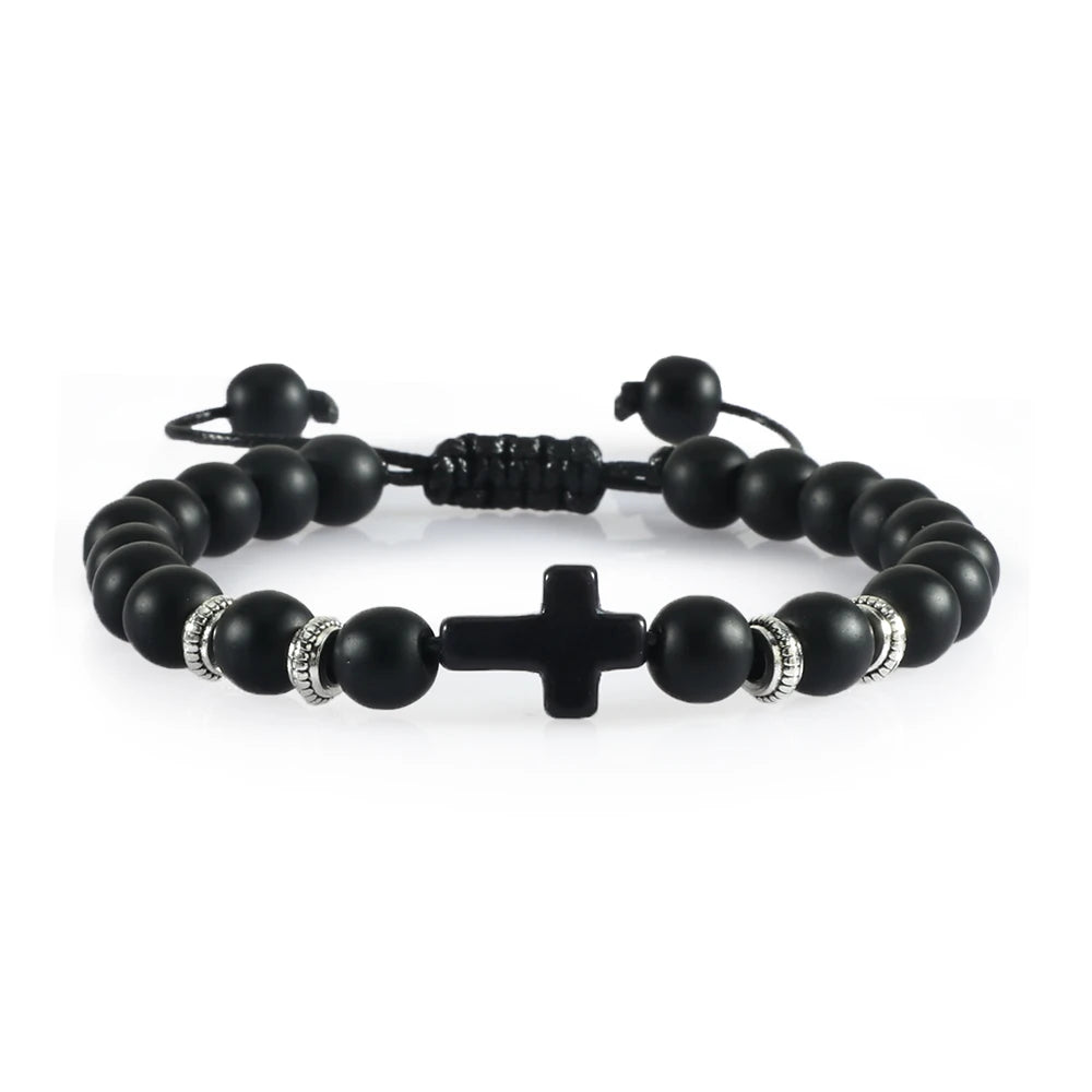 Handmade Natural Stone Wooden Beaded Bracelet