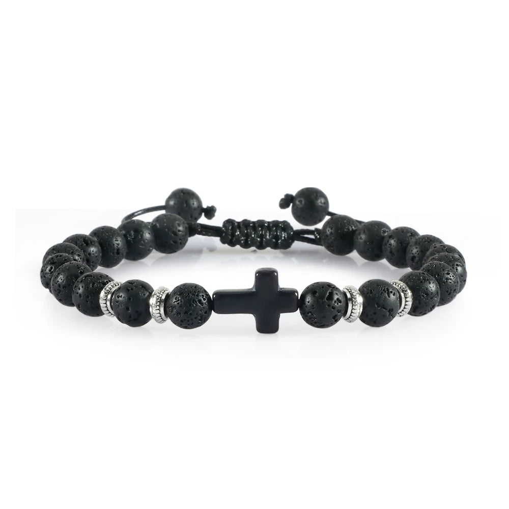 Handmade Natural Stone Wooden Beaded Bracelet