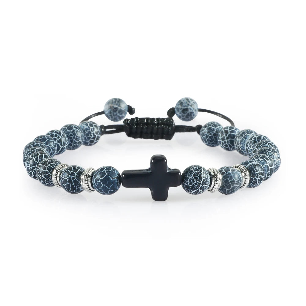 Handmade Natural Stone Wooden Beaded Bracelet