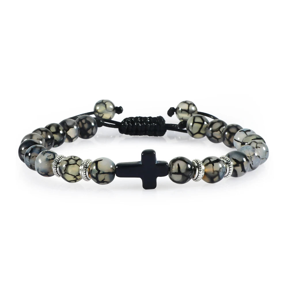 Handmade Natural Stone Wooden Beaded Bracelet