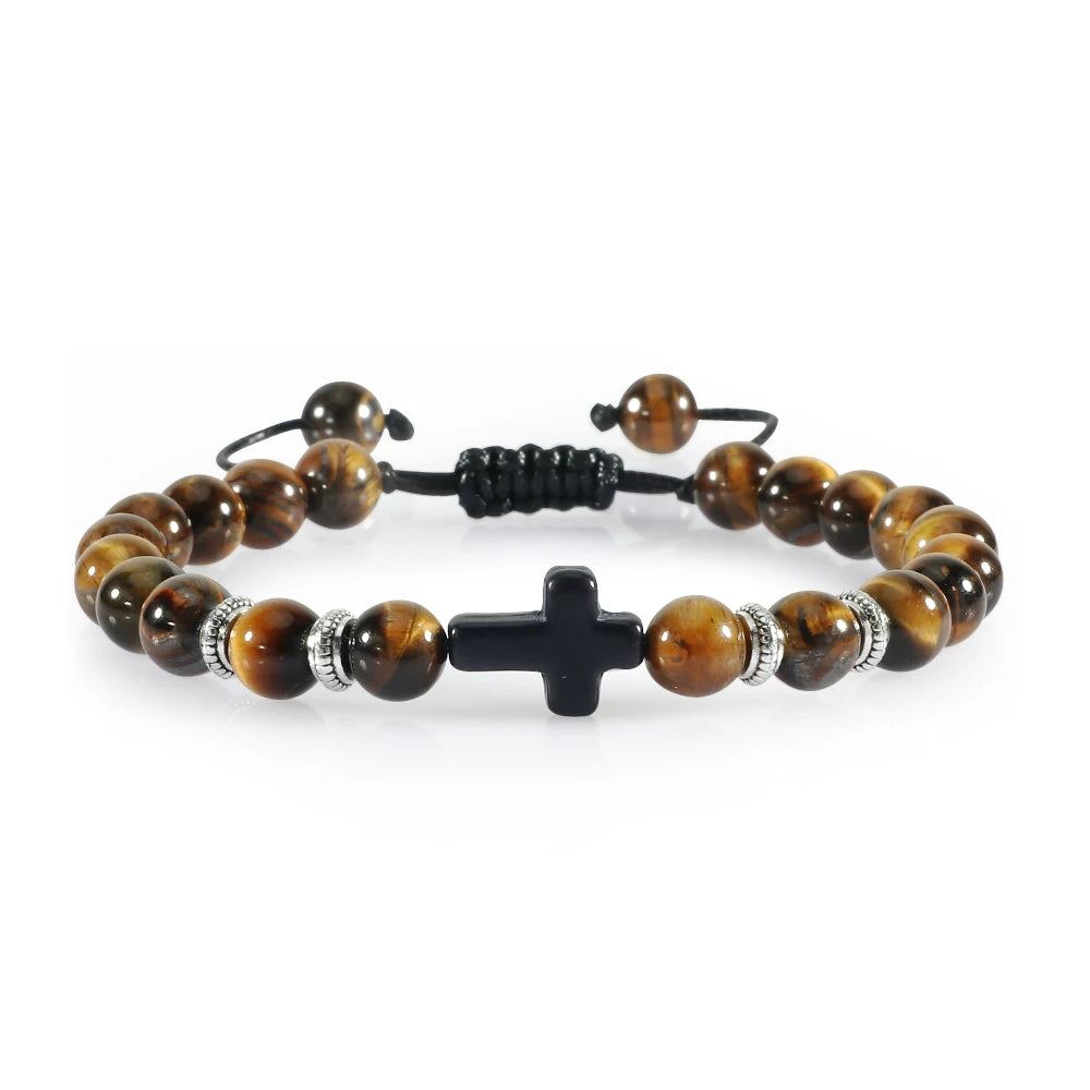 Handmade Natural Stone Wooden Beaded Bracelet