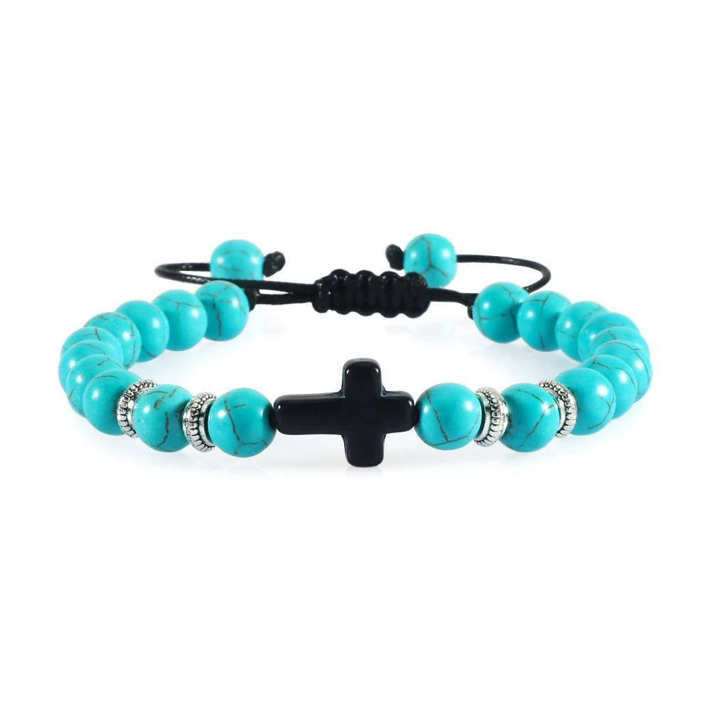 Handmade Natural Stone Wooden Beaded Bracelet