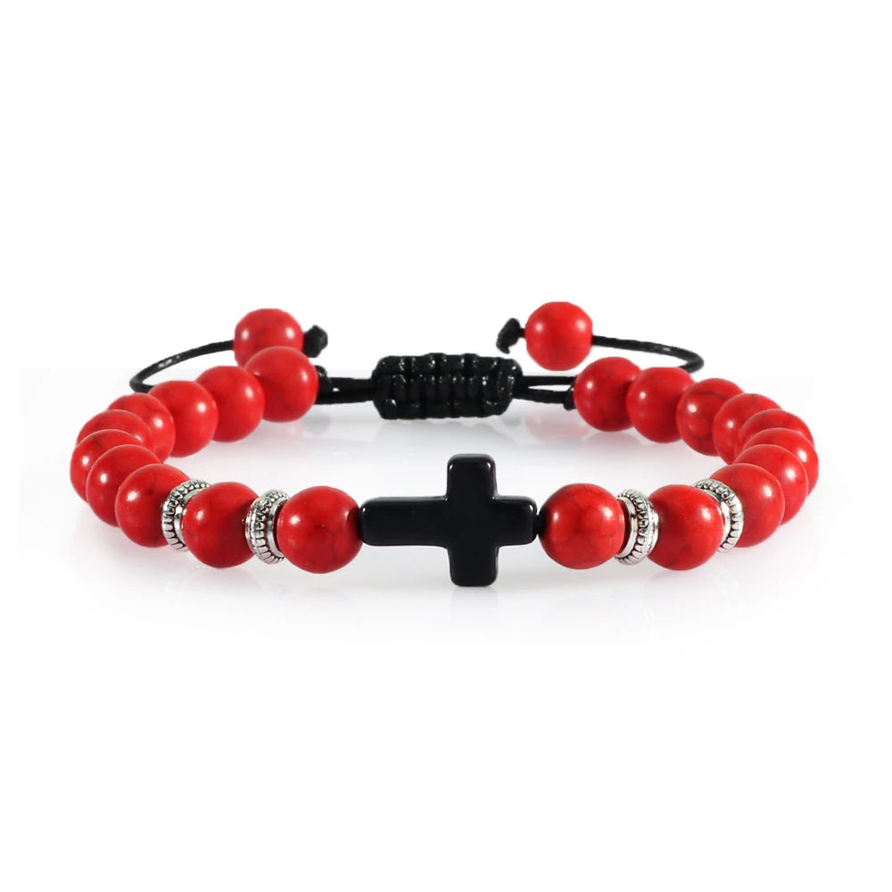 Handmade Natural Stone Wooden Beaded Bracelet