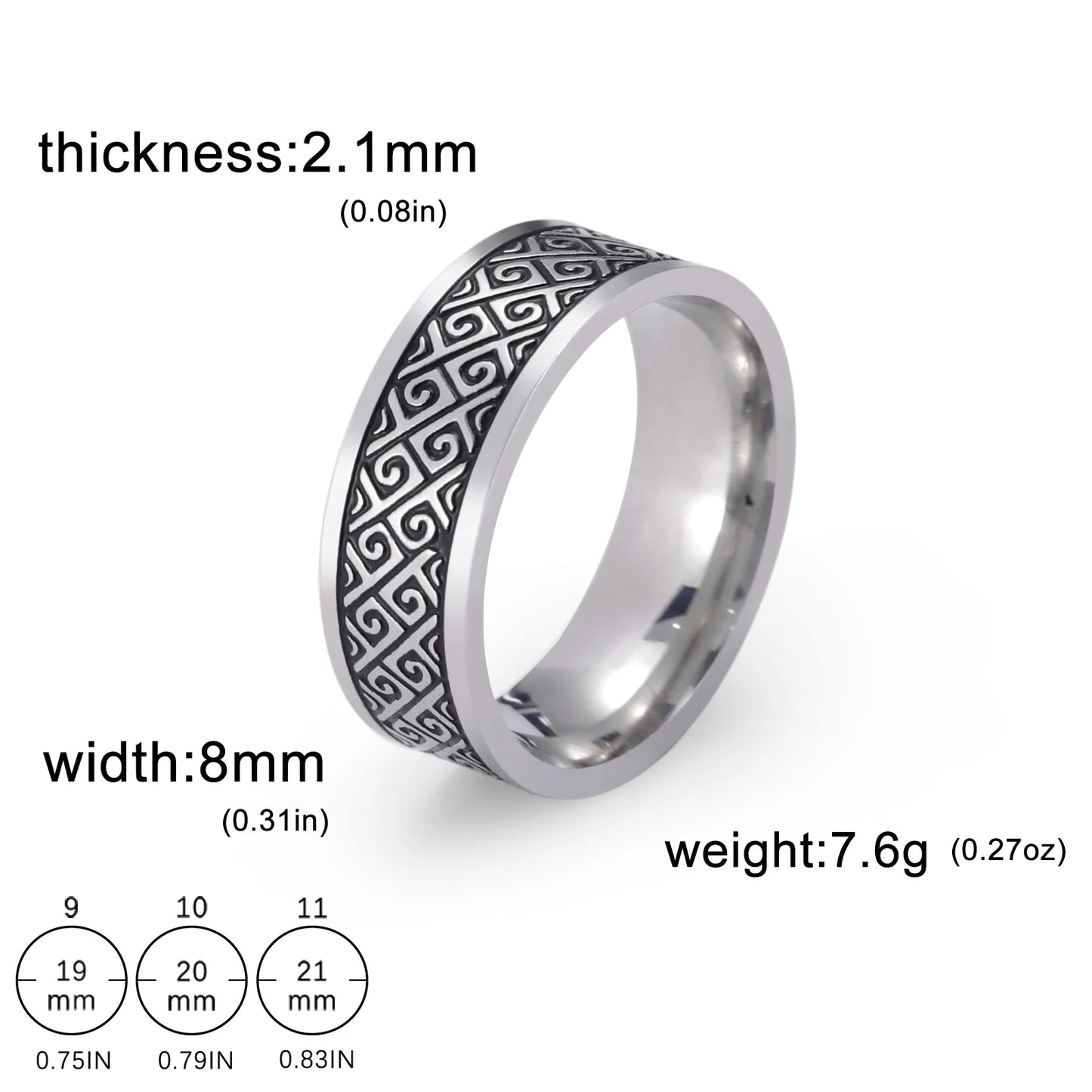 Jeshayuan 8MM Wide Jesus Cross Ring