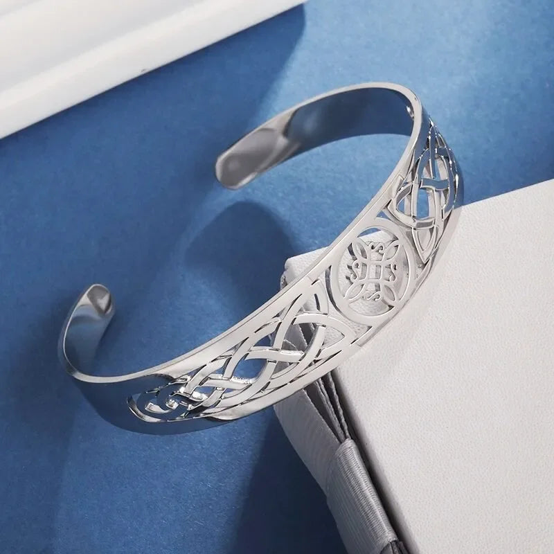 Christian Side Jesus Cross Simple Cuff Bracelet