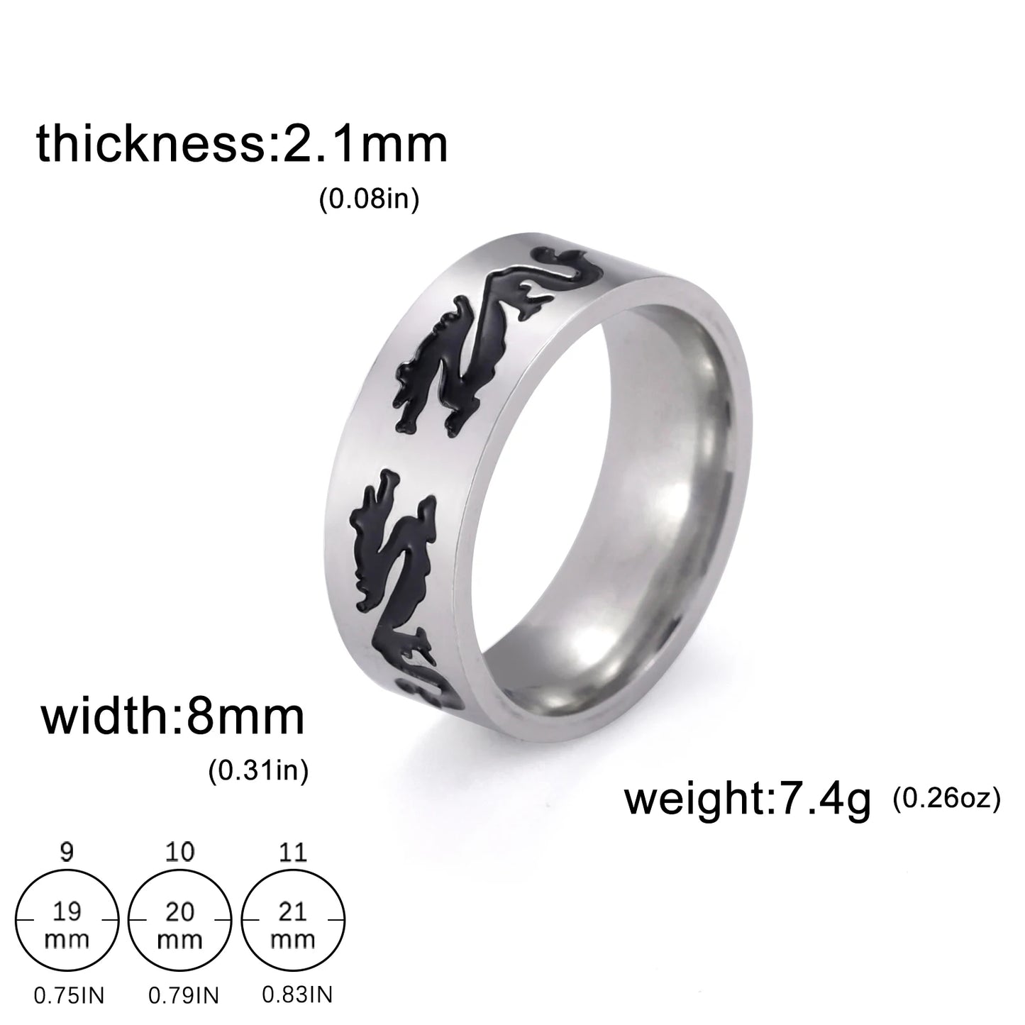 Jeshayuan 8MM Wide Jesus Cross Ring