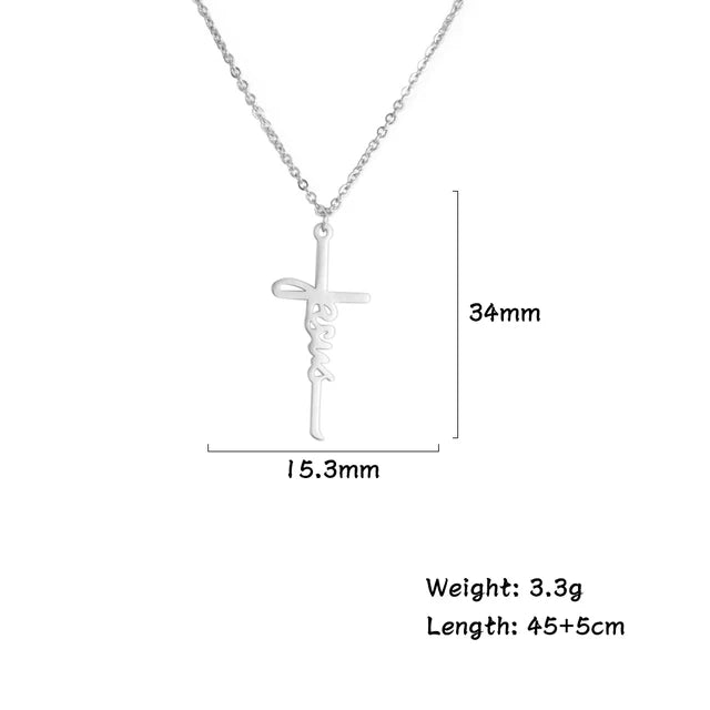 Cazador Jesus Cross Hollow Pendant Necklaces