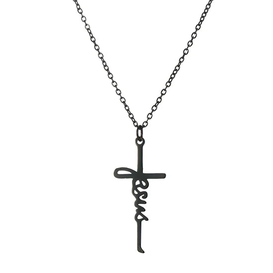 Cazador Jesus Cross Hollow Pendant Necklaces