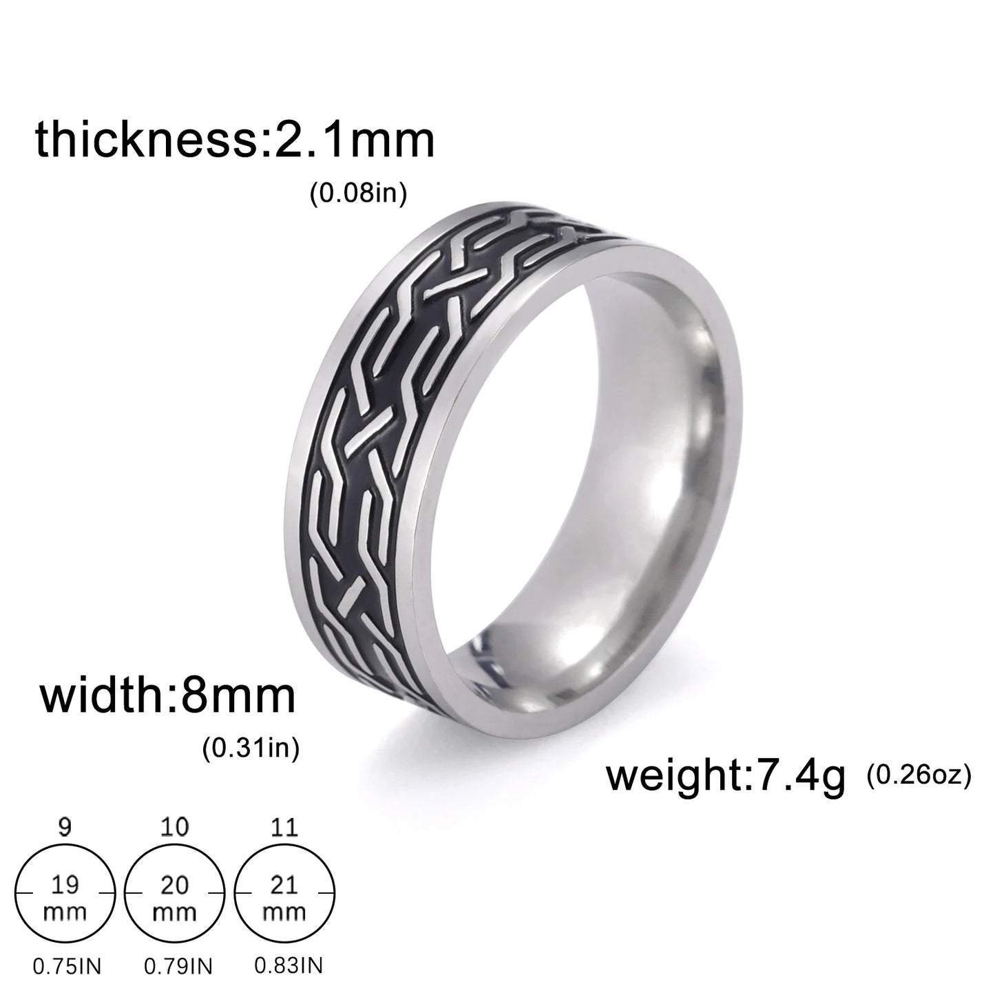Jeshayuan 8MM Wide Jesus Cross Ring