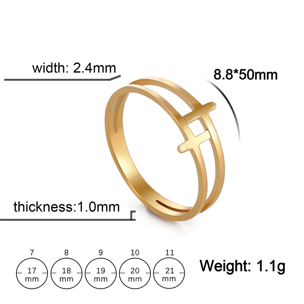 COOLTIME Gothic Cross Couple Rings