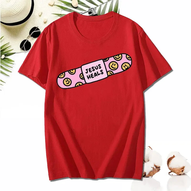 Kawaii Jesus Bandage Print Modal T-Shirts
