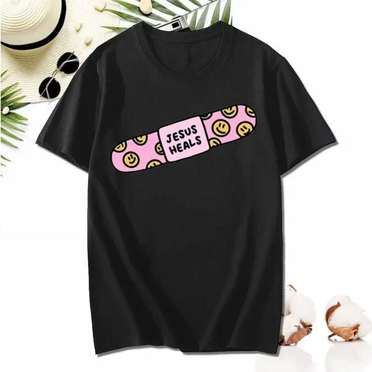 Kawaii Jesus Bandage Print Modal T-Shirts