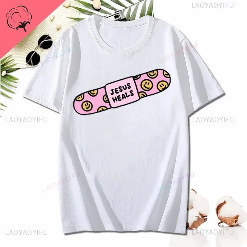 Kawaii Jesus Bandage Print Modal T-Shirts