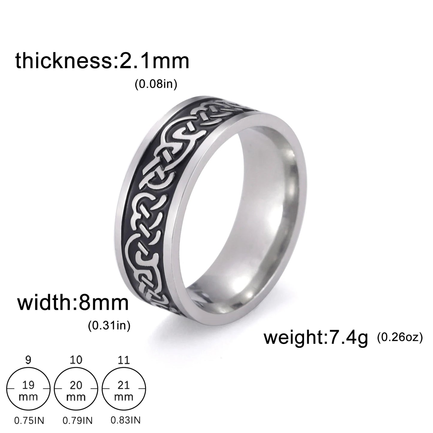 Jeshayuan 8MM Wide Jesus Cross Ring