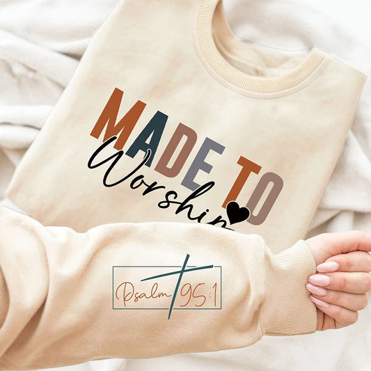 Made To Worship Letter Print Sweatshirt