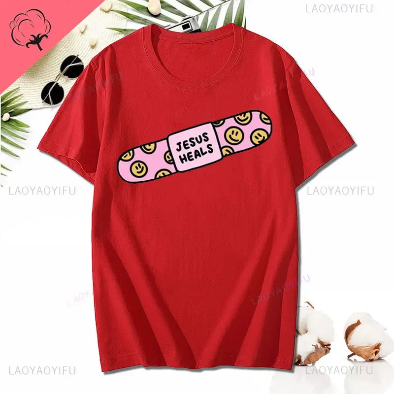 Kawaii Jesus Bandage Print Modal T-Shirts