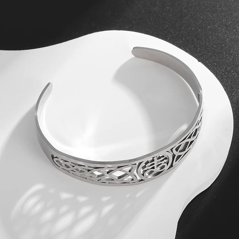 Christian Side Jesus Cross Simple Cuff Bracelet