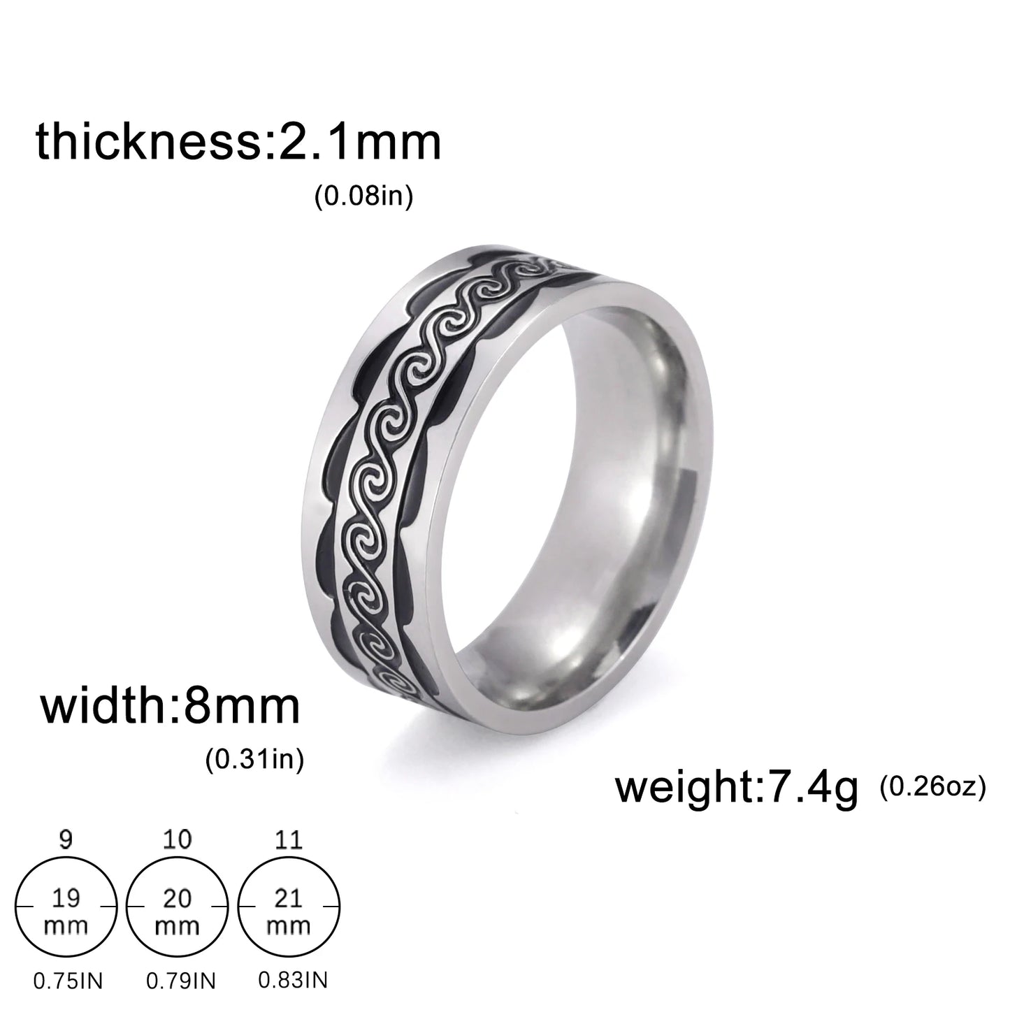 Jeshayuan 8MM Wide Jesus Cross Ring