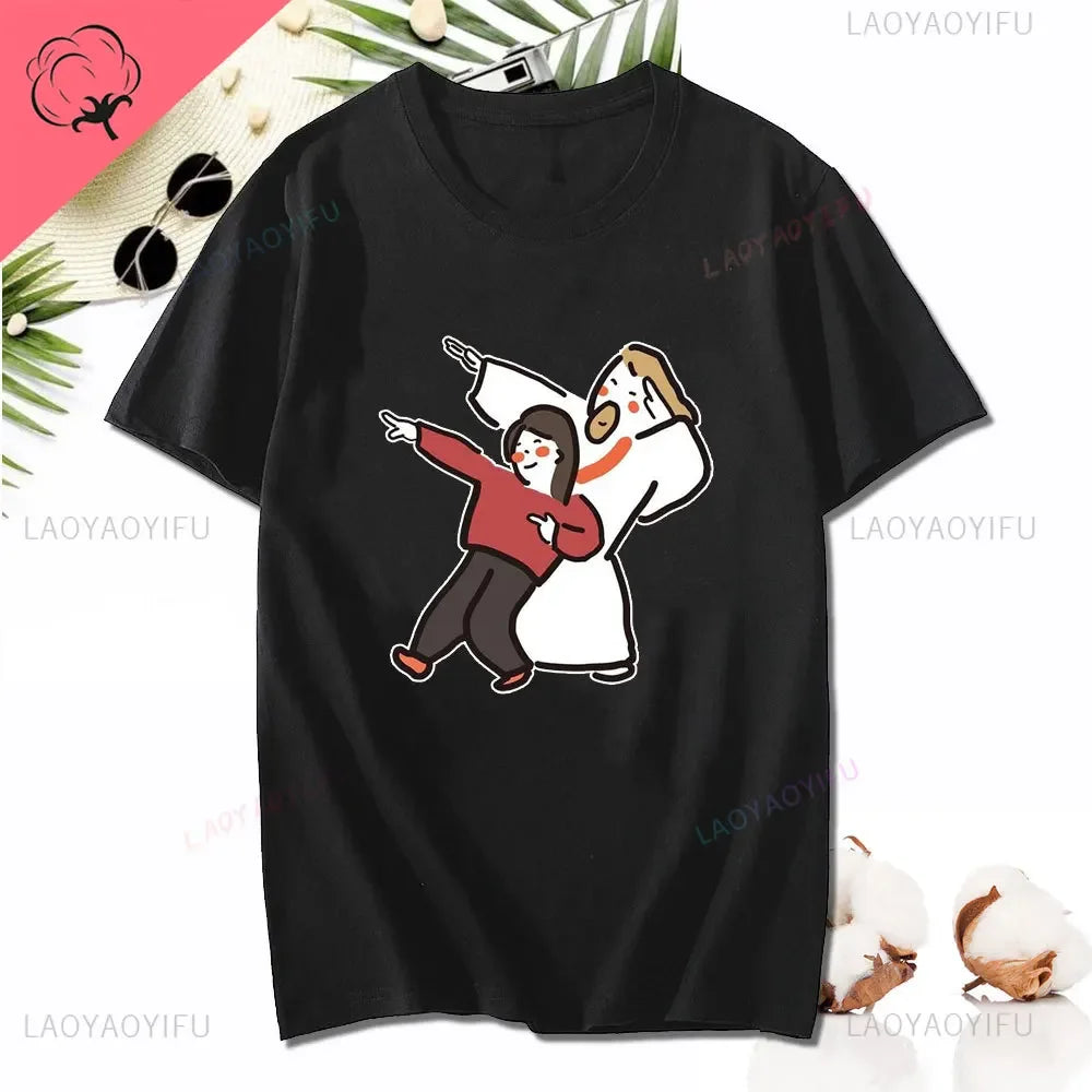 Kawaii Jesus Bandage Print Modal T-Shirts