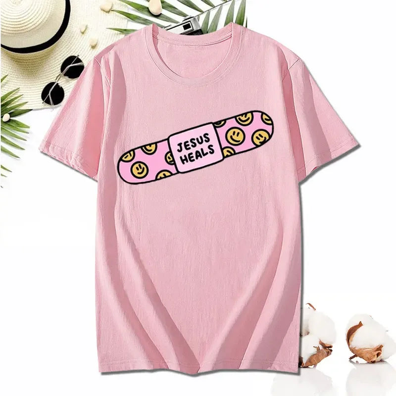Kawaii Jesus Bandage Print Modal T-Shirts