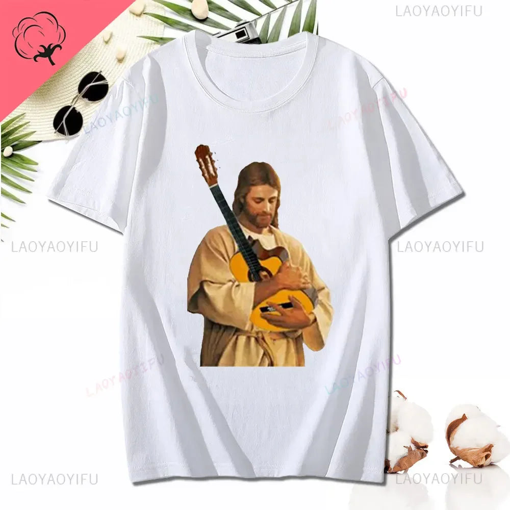 Kawaii Jesus Bandage Print Modal T-Shirts
