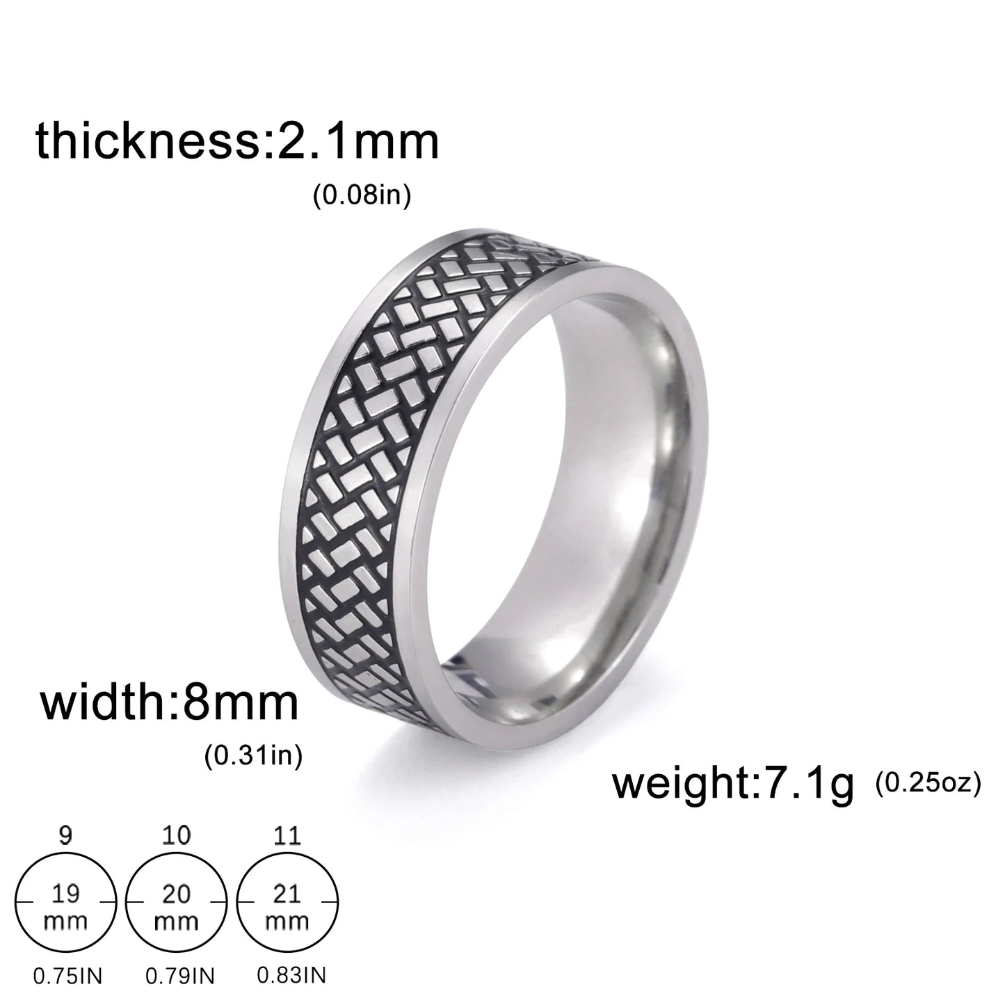 Jeshayuan 8MM Wide Jesus Cross Ring