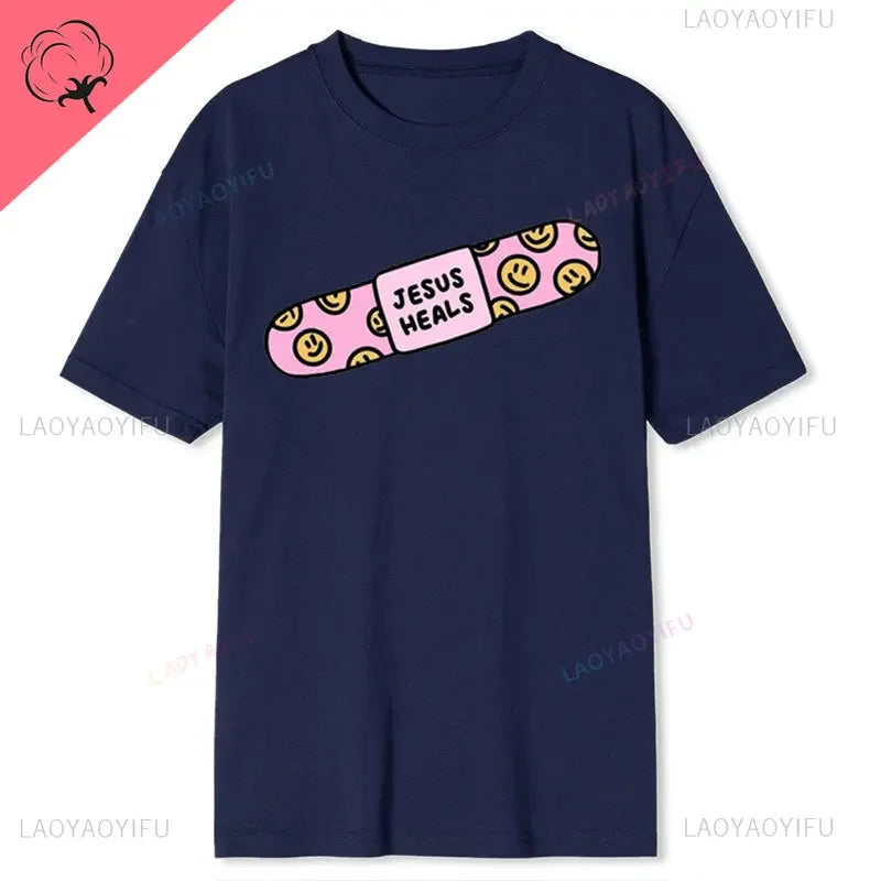 Kawaii Jesus Bandage Print Modal T-Shirts