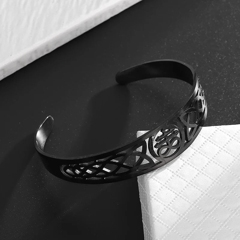 Christian Side Jesus Cross Simple Cuff Bracelet
