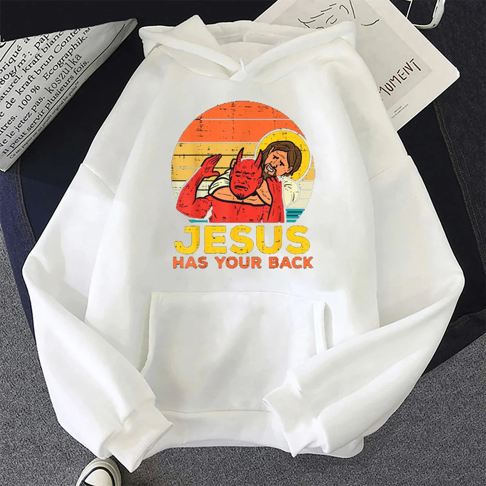 Jesus Has Your Back Jiu Jitsu Retro Hoodie
