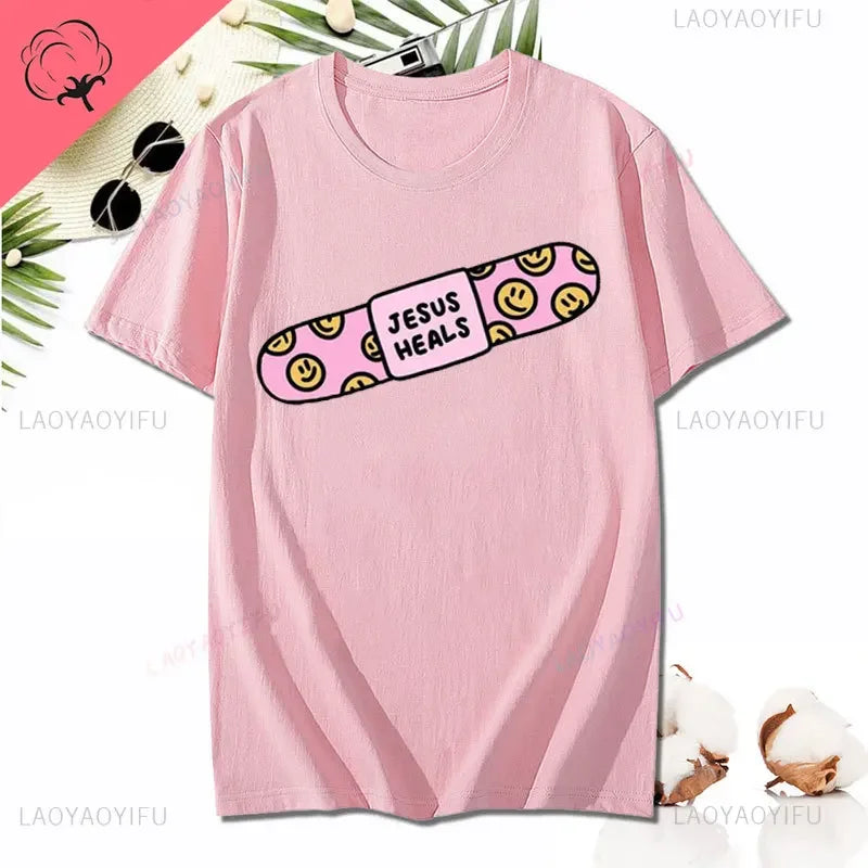 Kawaii Jesus Bandage Print Modal T-Shirts