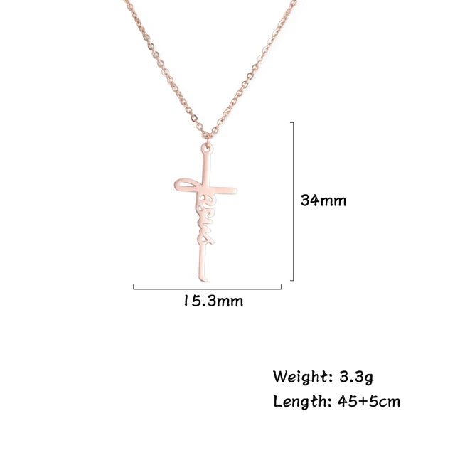 Cazador Jesus Cross Hollow Pendant Necklaces