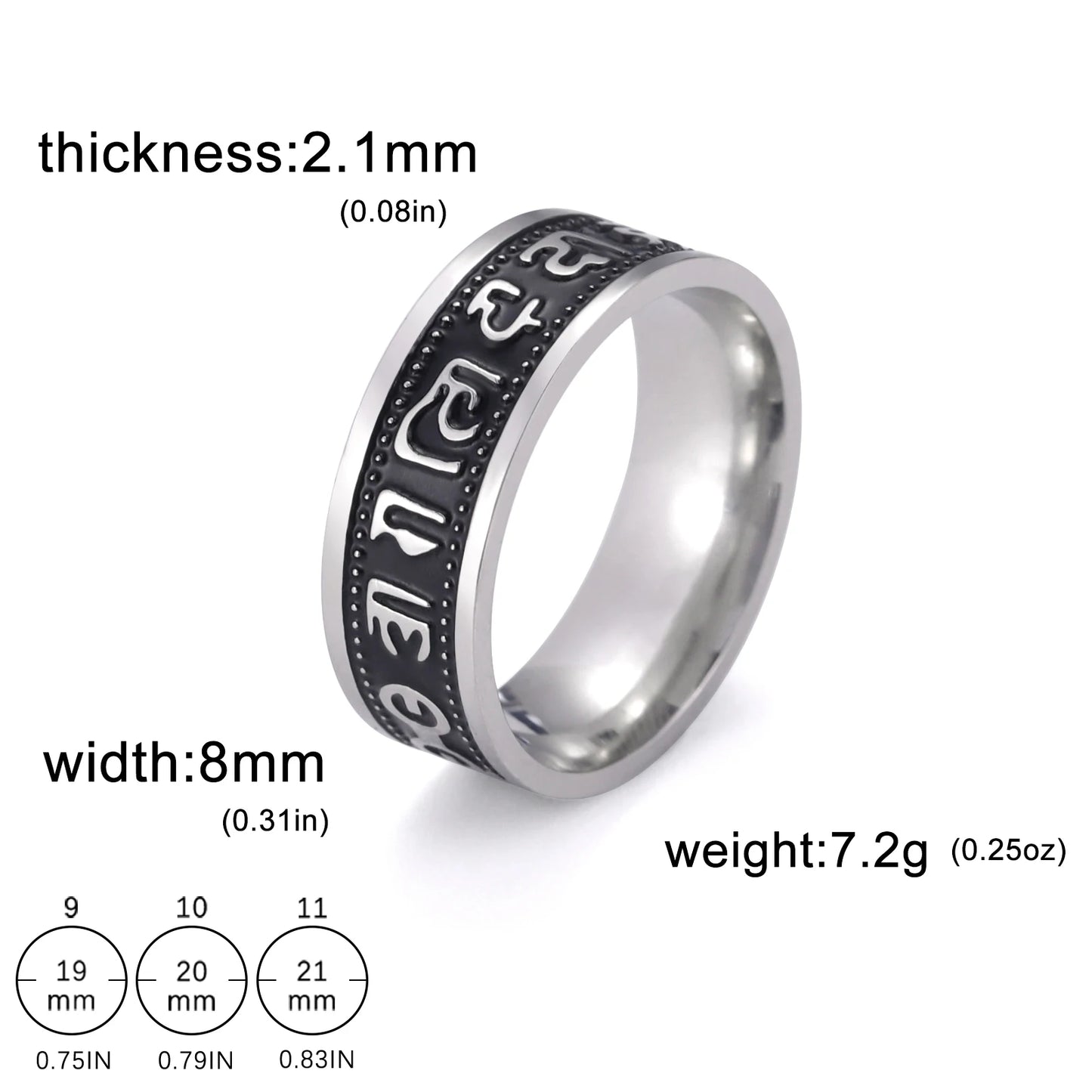 Jeshayuan 8MM Wide Jesus Cross Ring