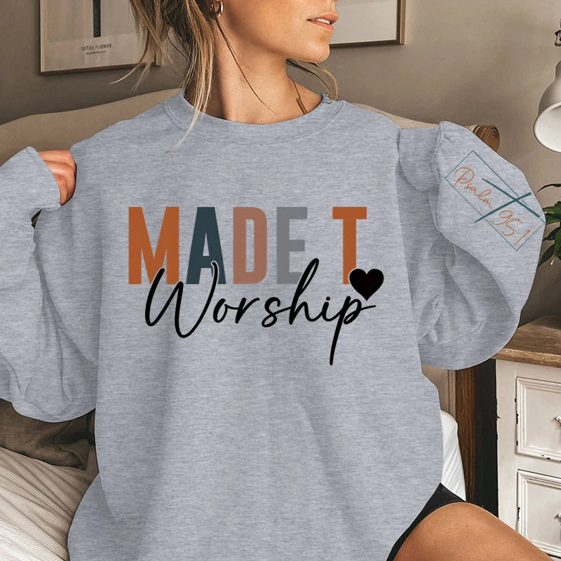Made To Worship Letter Print Sweatshirt