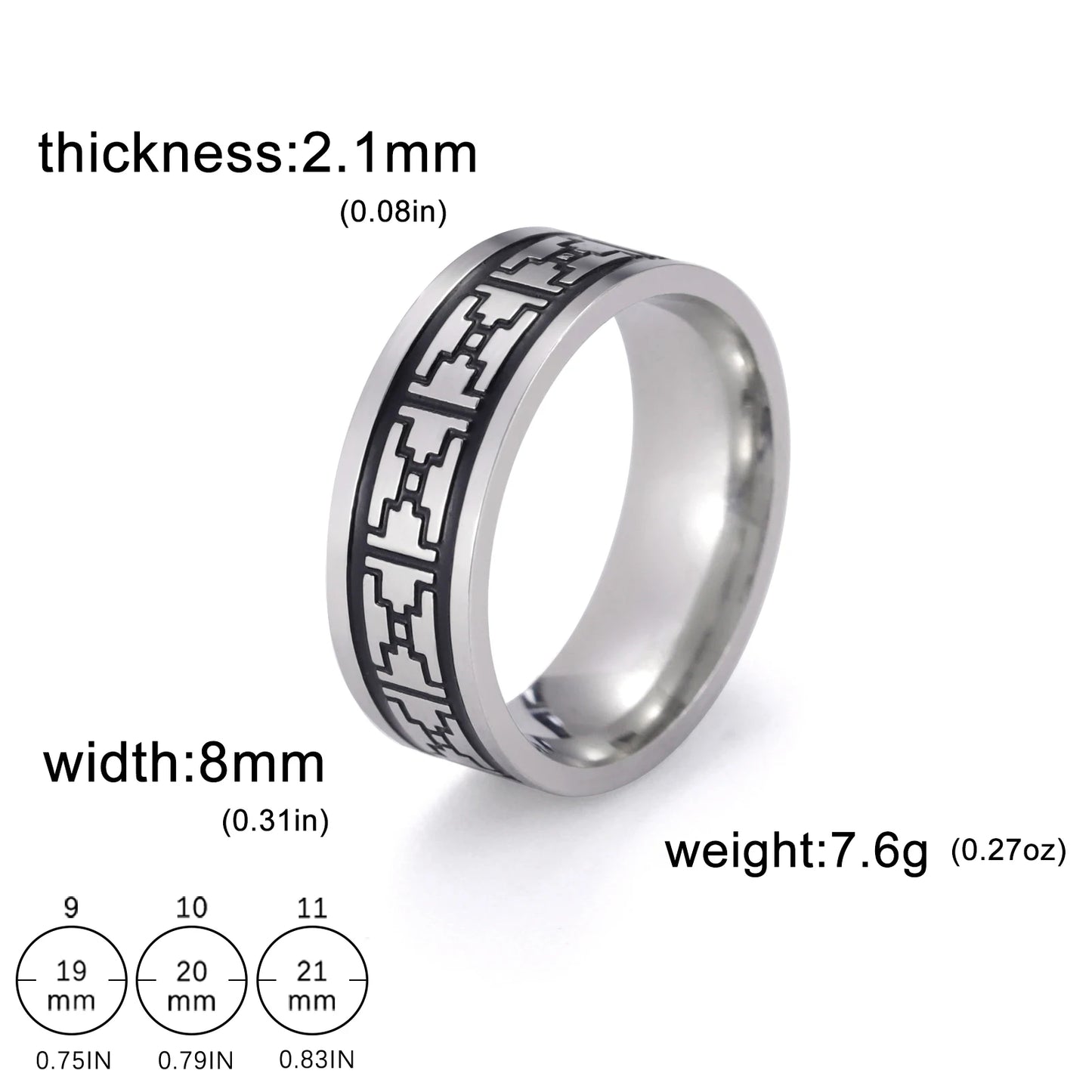 Jeshayuan 8MM Wide Jesus Cross Ring
